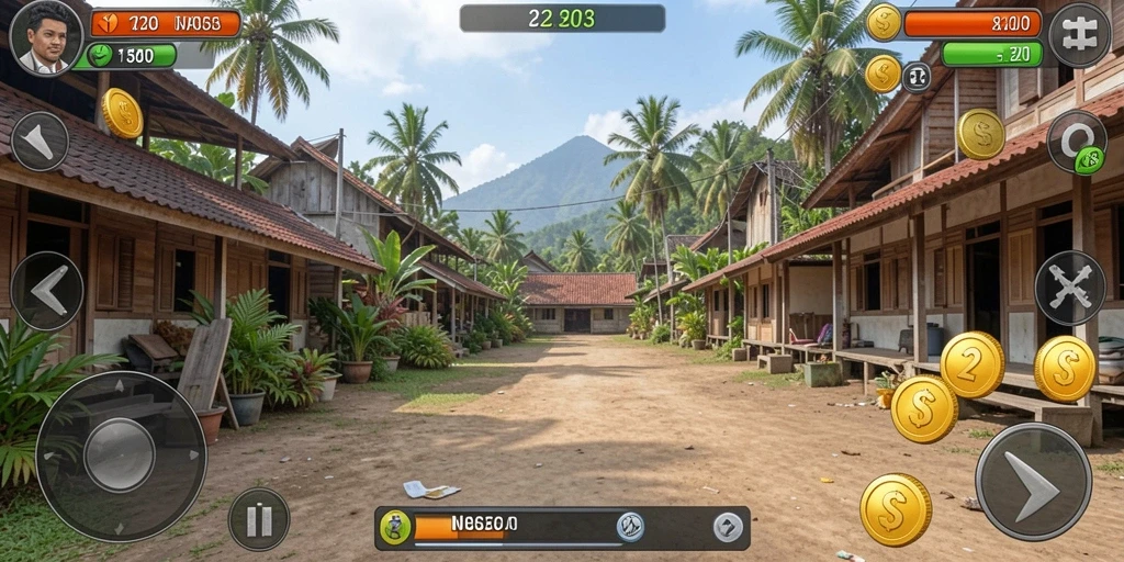Screenshot menunjukkan tampilan utama aplikasi dengan berbagai pilihan slot.
